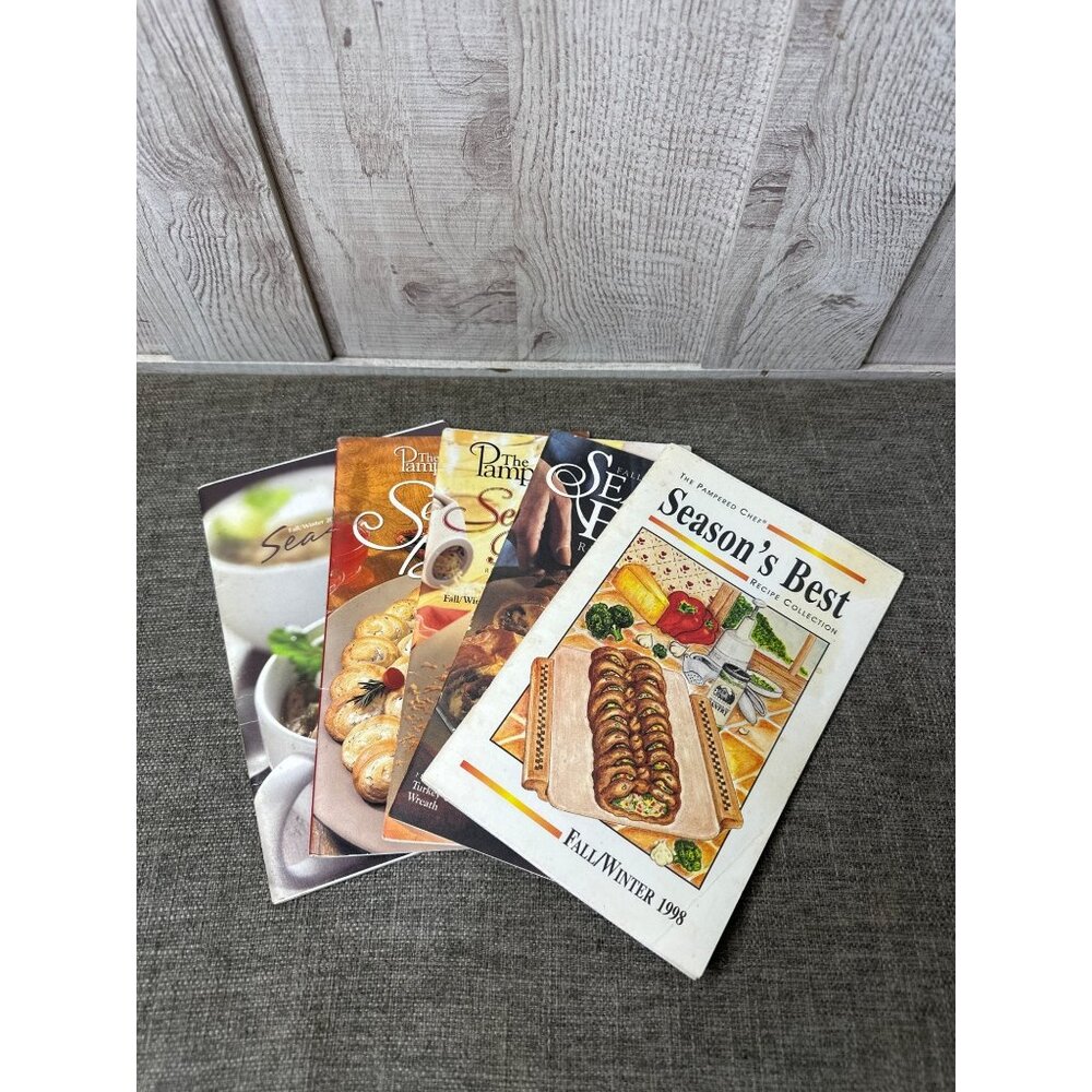 5 Pk Pampered Chef Seasons Best Fall/Winter 1998 2000 2001 2002 2008 Cookbooks